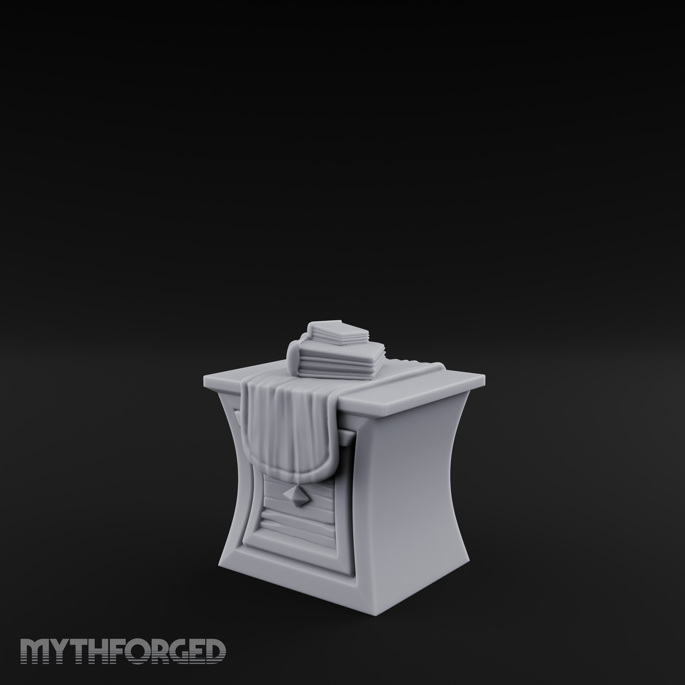 Cloth-Bundled Pedestal Table Miniature for Dungeons and Dragons, Pathfinder or other TTRPGs