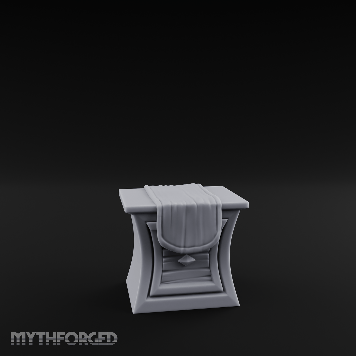 Cloth-Draped Dressing Table Miniature for Dungeons and Dragons, Pathfinder or other TTRPGs