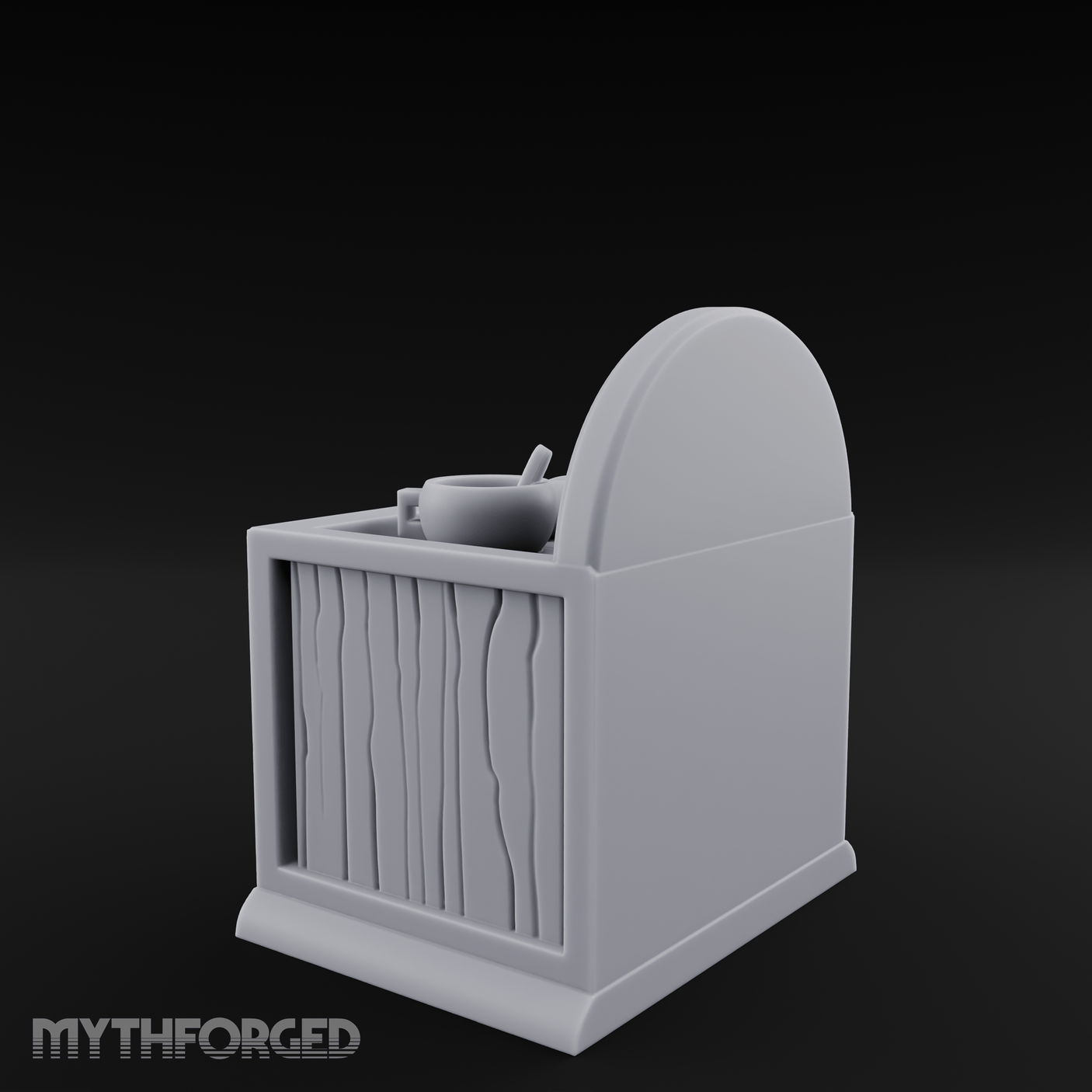 Linen-Topped Bedroom Nightstand Miniature for Dungeons and Dragons, Pathfinder or other TTRPGs