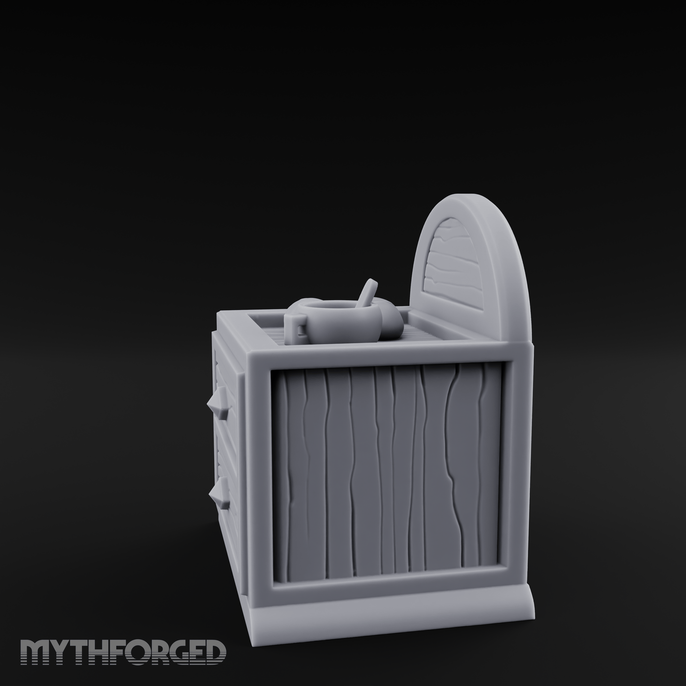 Linen-Topped Bedroom Nightstand Miniature for Dungeons and Dragons, Pathfinder or other TTRPGs
