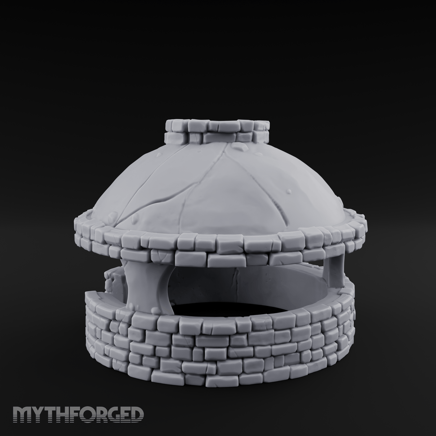 Domed Brick Stone Bread Oven Miniature for Dungeons and Dragons, Pathfinder or other TTRPGs