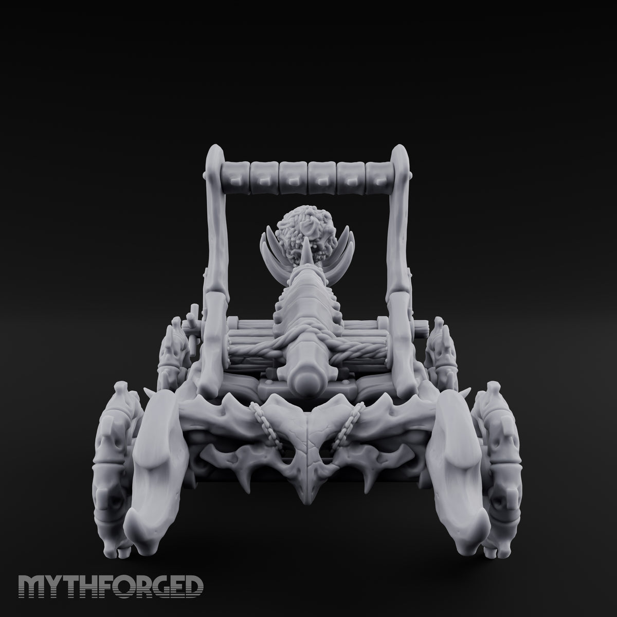 Bone-Forged Skull-Crowned Draugr War Catapult Miniature for Dungeons and Dragons, Pathfinder or other TTRPGs