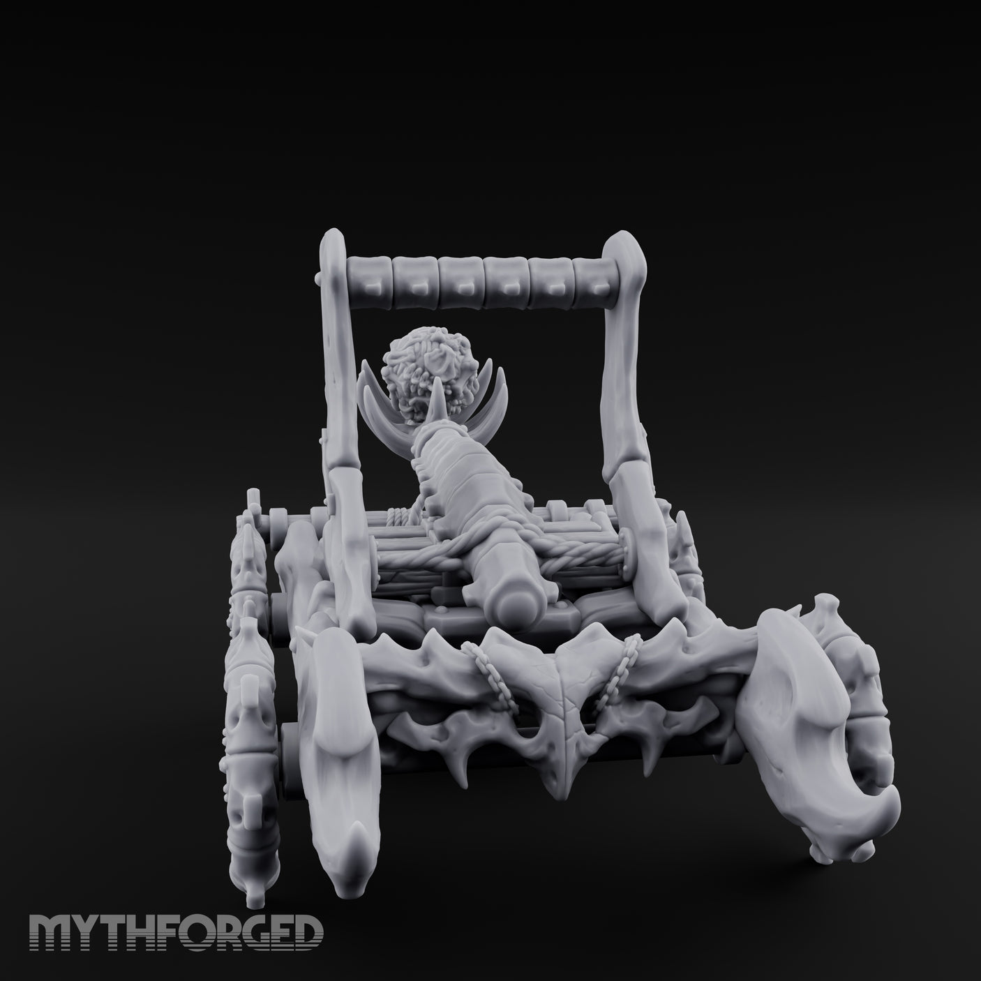 Bone-Forged Skull-Crowned Draugr War Catapult Miniature for Dungeons and Dragons, Pathfinder or other TTRPGs