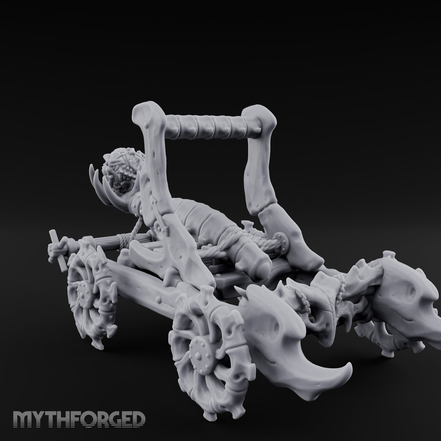 Bone-Forged Skull-Crowned Draugr War Catapult Miniature for Dungeons and Dragons, Pathfinder or other TTRPGs