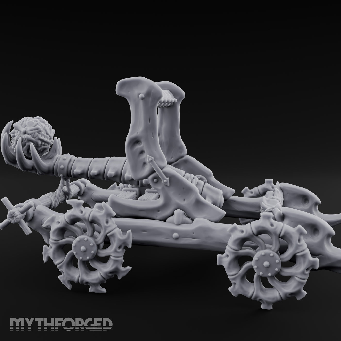 Bone-Forged Skull-Crowned Draugr War Catapult Miniature for Dungeons and Dragons, Pathfinder or other TTRPGs