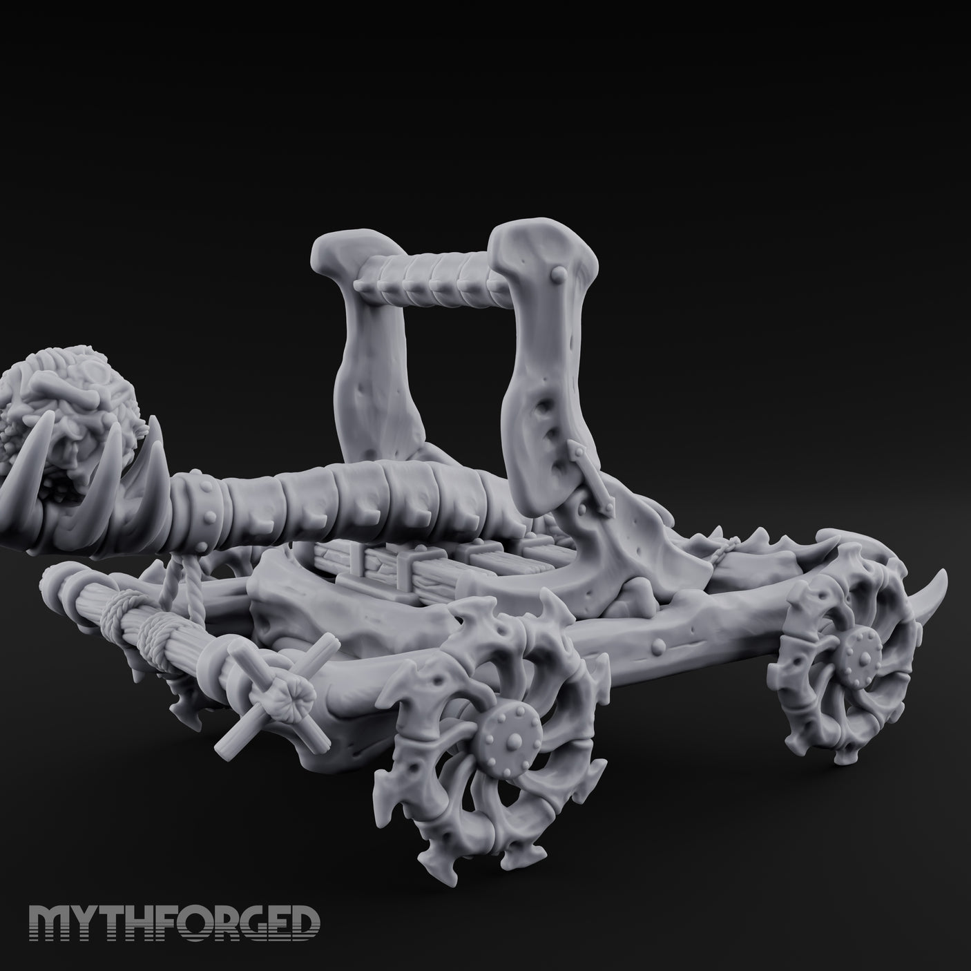 Bone-Forged Skull-Crowned Draugr War Catapult Miniature for Dungeons and Dragons, Pathfinder or other TTRPGs