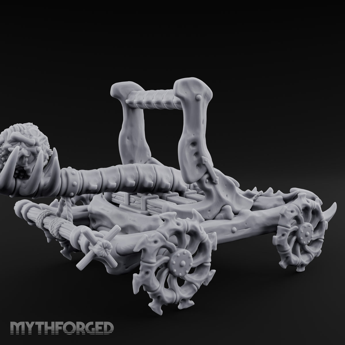 Bone-Forged Skull-Crowned Draugr War Catapult Miniature for Dungeons and Dragons, Pathfinder or other TTRPGs