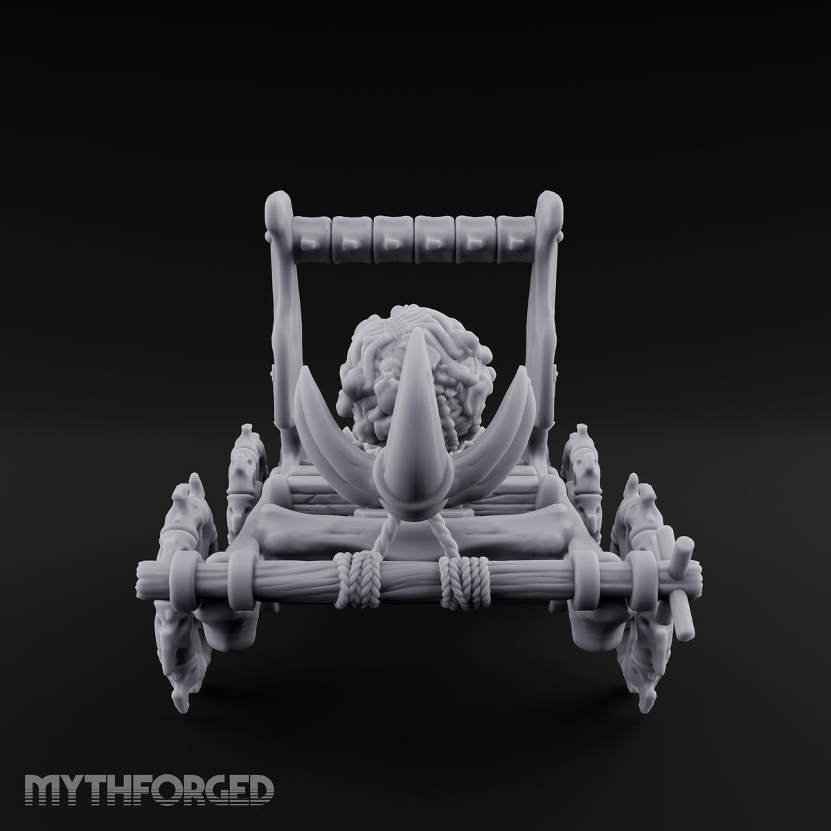 Bone-Forged Skull-Crowned Draugr War Catapult Miniature for Dungeons and Dragons, Pathfinder or other TTRPGs