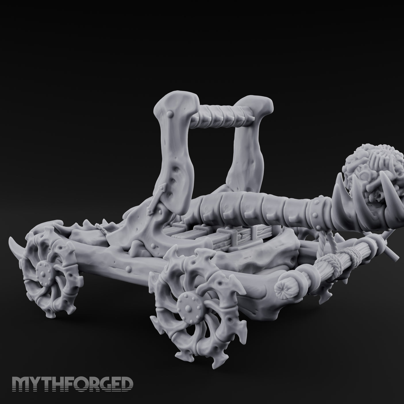 Bone-Forged Skull-Crowned Draugr War Catapult Miniature for Dungeons and Dragons, Pathfinder or other TTRPGs