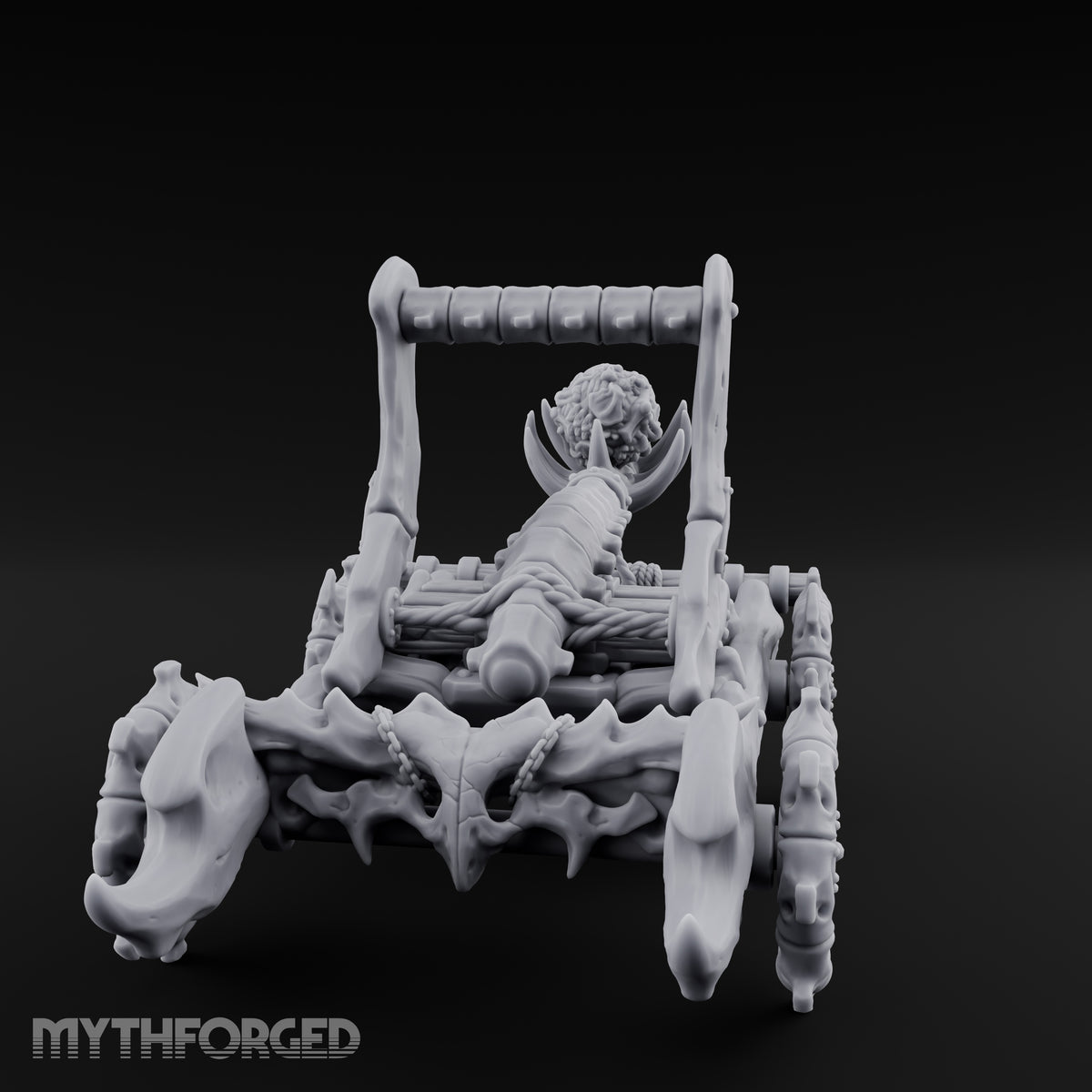 Bone-Forged Skull-Crowned Draugr War Catapult Miniature for Dungeons and Dragons, Pathfinder or other TTRPGs