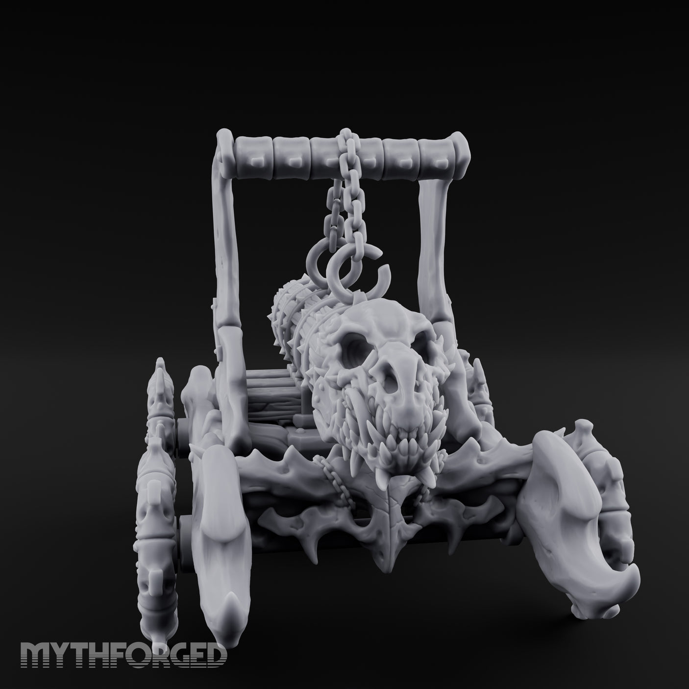 Dragonskull-Crowned Chain-Rigged Draugr Battle Ram Miniature for Dungeons and Dragons, Pathfinder or other TTRPGs