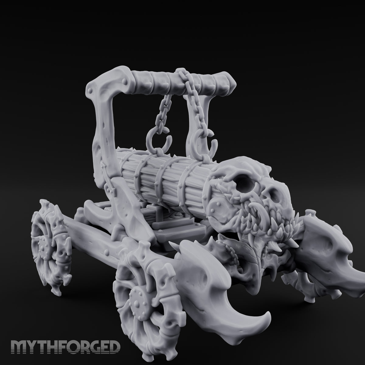 Dragonskull-Crowned Chain-Rigged Draugr Battle Ram Miniature for Dungeons and Dragons, Pathfinder or other TTRPGs