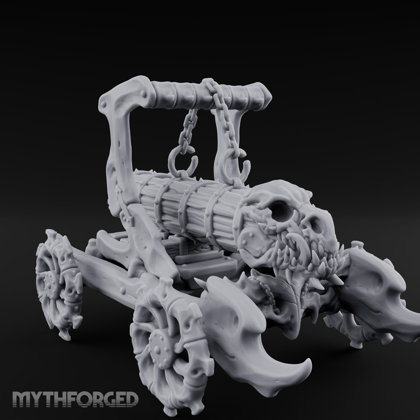 Dragonskull-Crowned Chain-Rigged Draugr Battle Ram Miniature for Dungeons and Dragons, Pathfinder or other TTRPGs