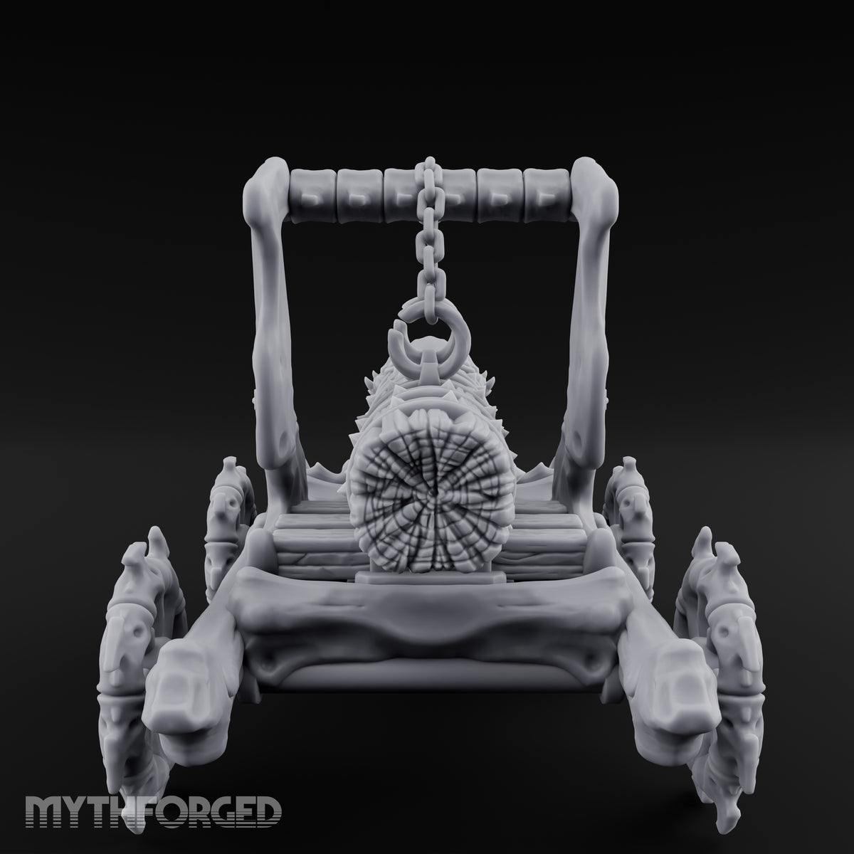 Dragonskull-Crowned Chain-Rigged Draugr Battle Ram Miniature for Dungeons and Dragons, Pathfinder or other TTRPGs