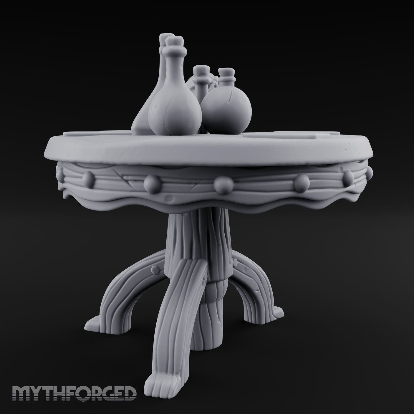 Potion-Laden Alchemist's Round Table Miniature for Dungeons and Dragons, Pathfinder or other TTRPGs