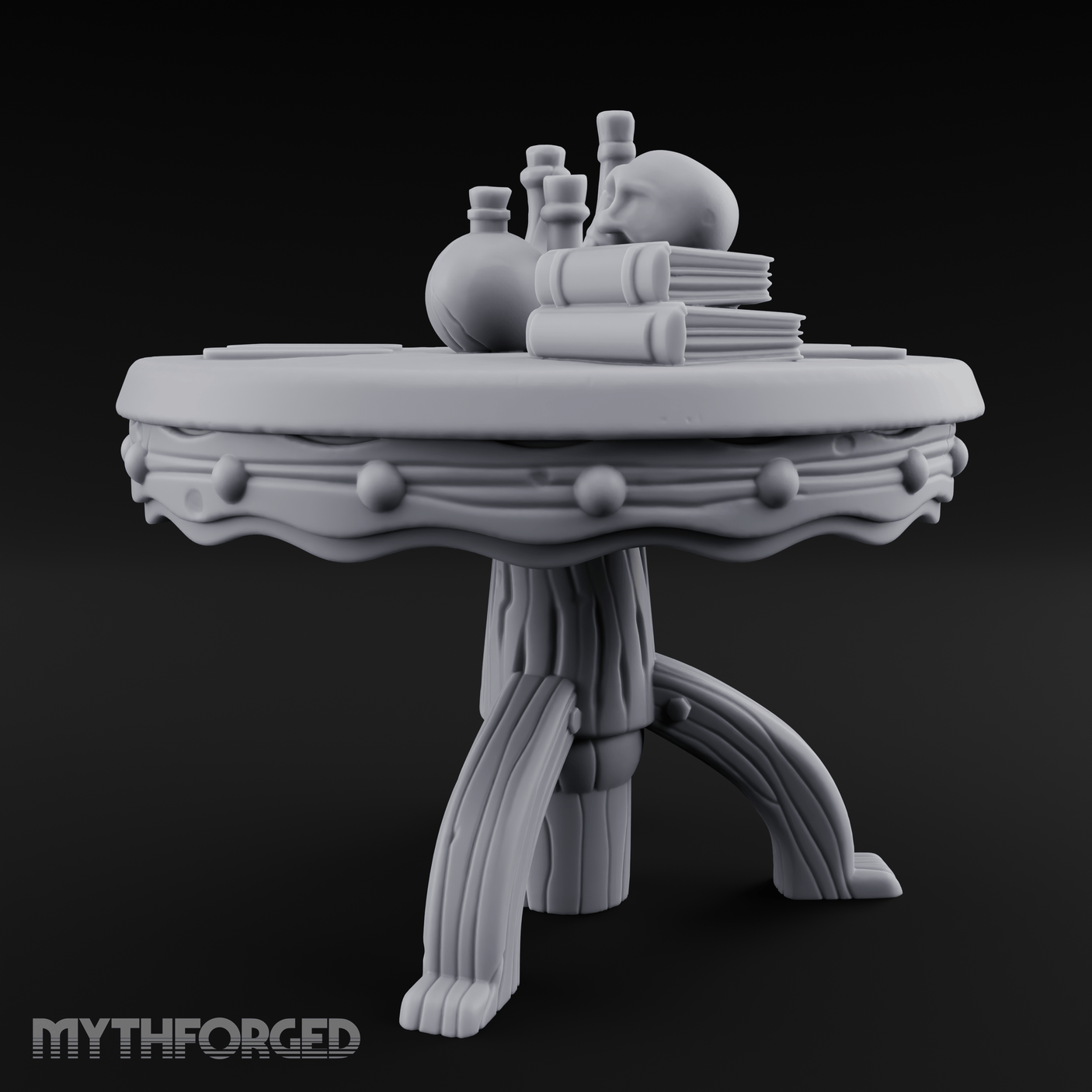 Potion-Laden Alchemist's Round Table Miniature for Dungeons and Dragons, Pathfinder or other TTRPGs
