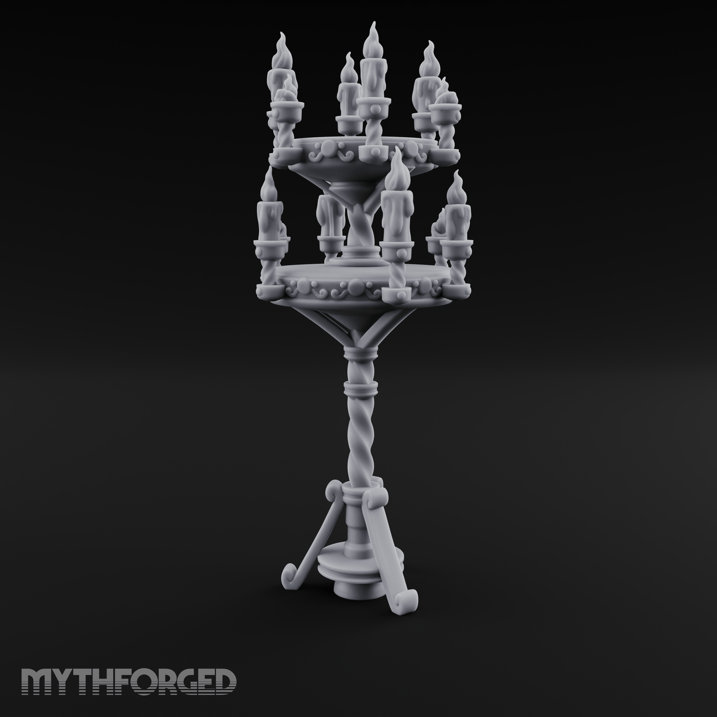 Tiered Candlestick Ceremonial Candelabra Miniature for Dungeons and Dragons, Pathfinder or other TTRPGs