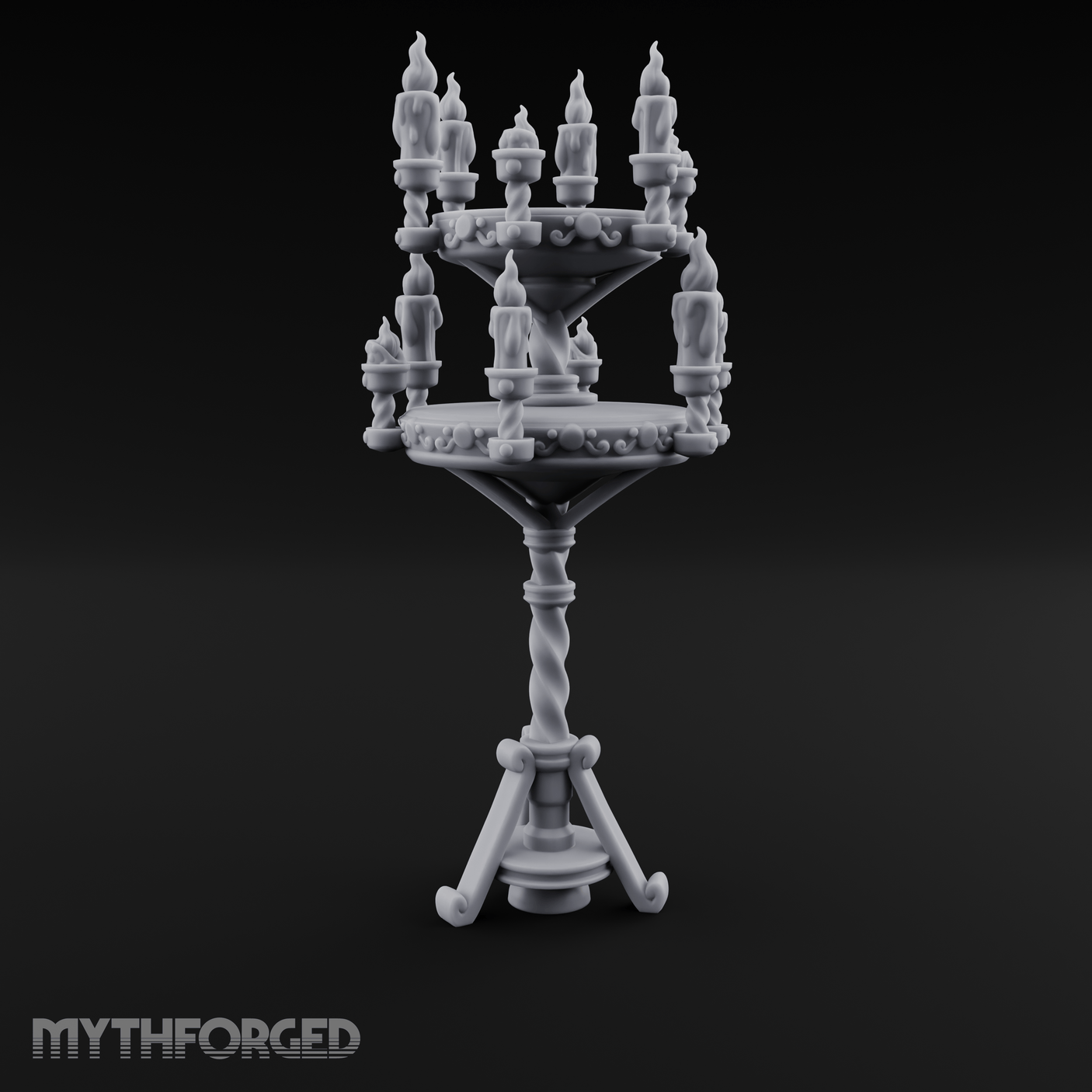 Tiered Candlestick Ceremonial Candelabra Miniature for Dungeons and Dragons, Pathfinder or other TTRPGs
