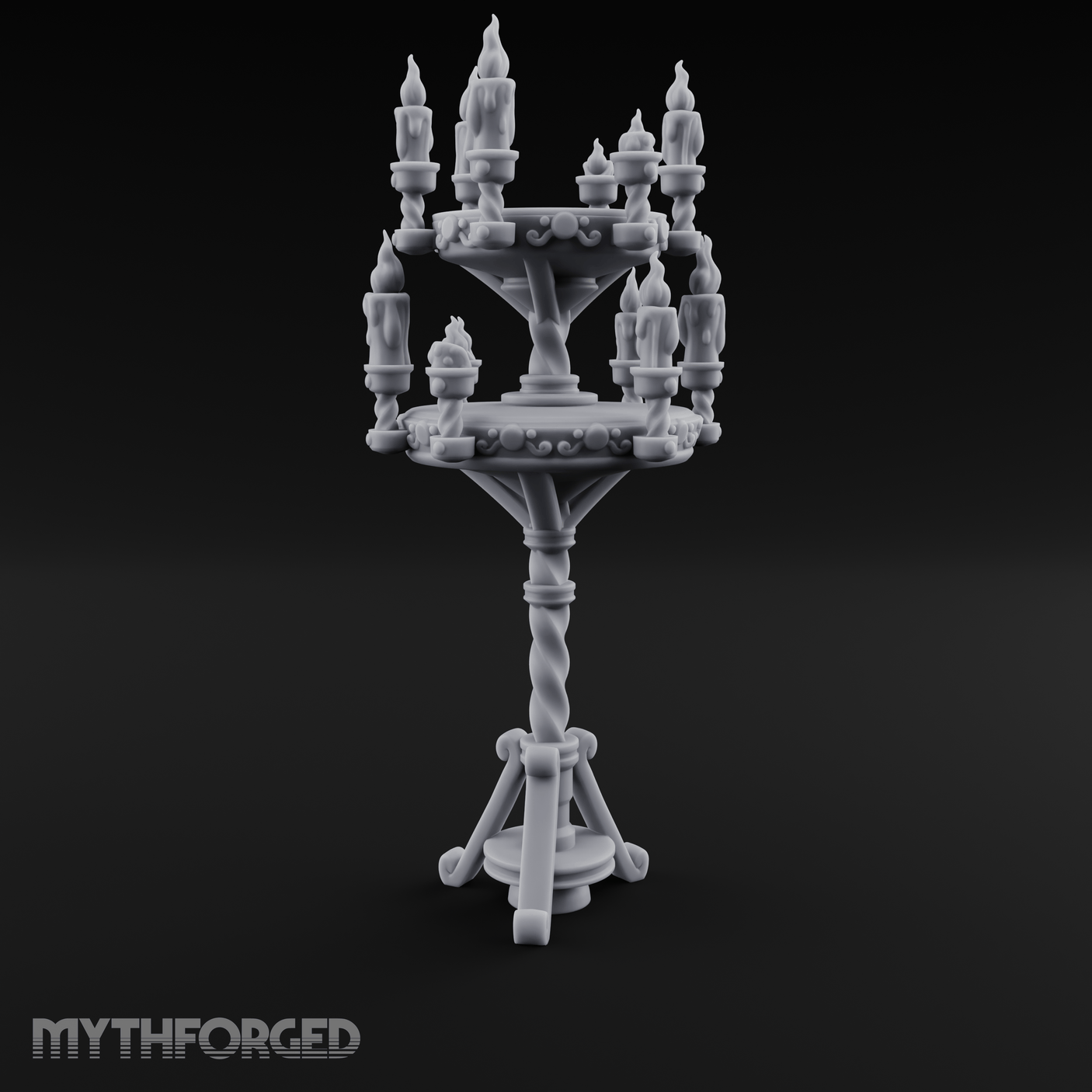 Tiered Candlestick Ceremonial Candelabra Miniature for Dungeons and Dragons, Pathfinder or other TTRPGs