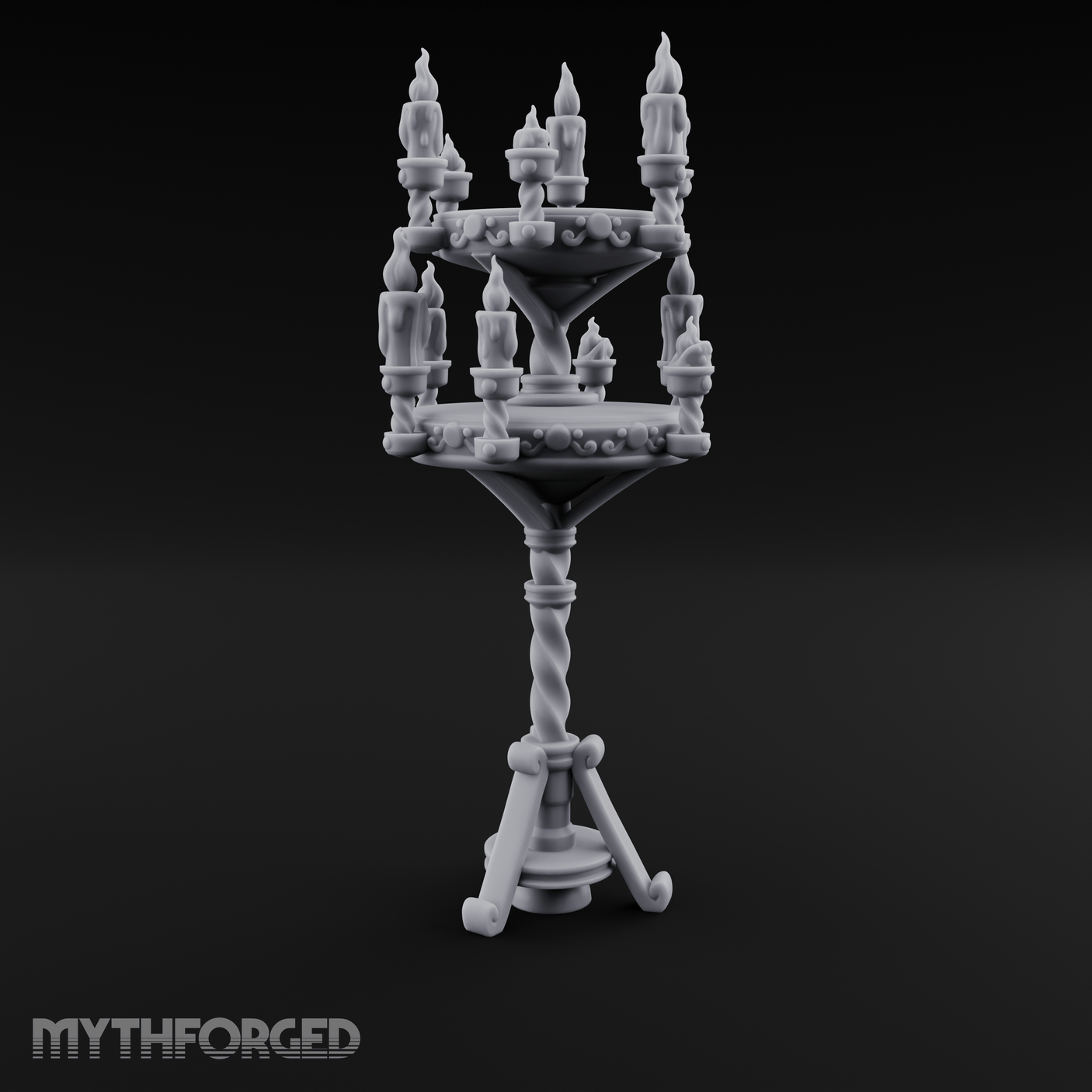 Tiered Candlestick Ceremonial Candelabra Miniature for Dungeons and Dragons, Pathfinder or other TTRPGs