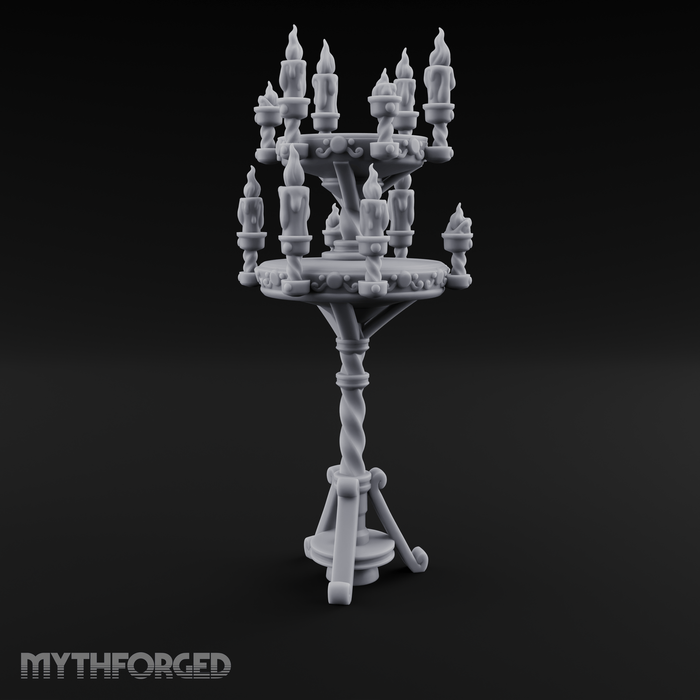 Tiered Candlestick Ceremonial Candelabra Miniature for Dungeons and Dragons, Pathfinder or other TTRPGs