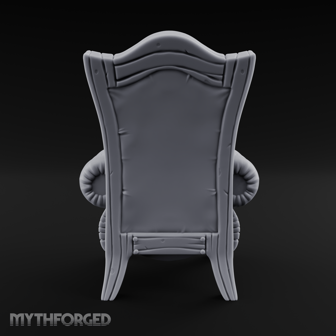 Tufted-Throne Noble's Chair Miniature for Dungeons and Dragons, Pathfinder or other TTRPGs