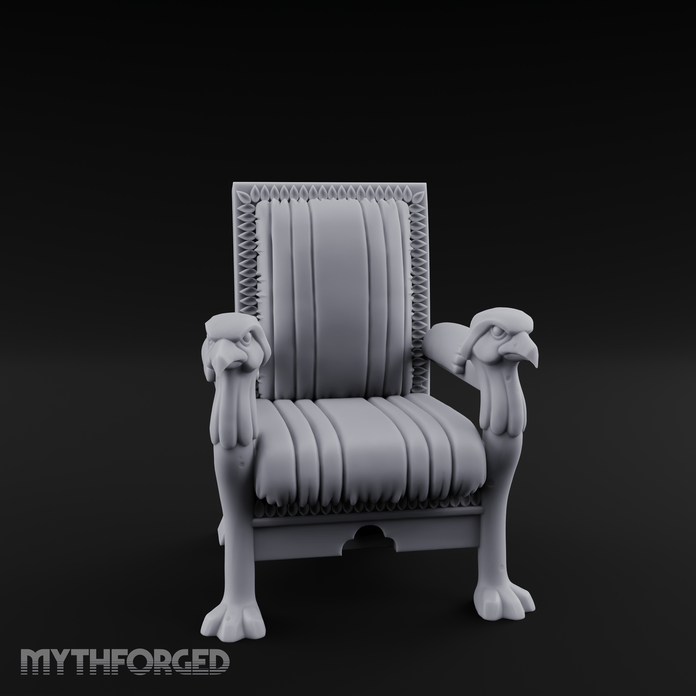Lion-Headed Throne Chair Miniature for Dungeons and Dragons, Pathfinder or other TTRPGs