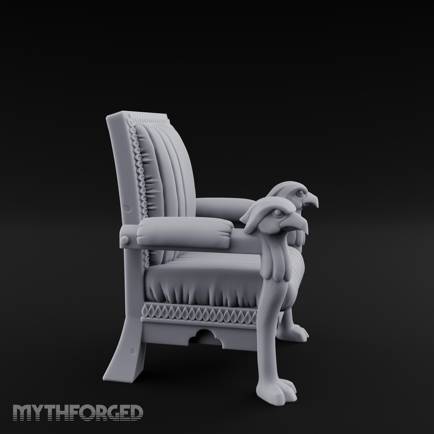 Lion-Headed Throne Chair Miniature for Dungeons and Dragons, Pathfinder or other TTRPGs