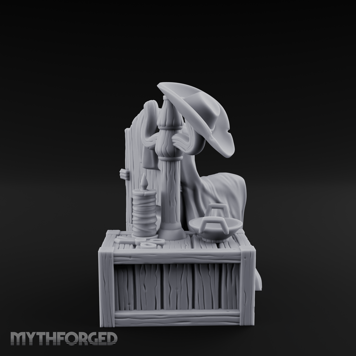 Shroud-Draped Throne Chair Miniature for Dungeons and Dragons, Pathfinder or other TTRPGs