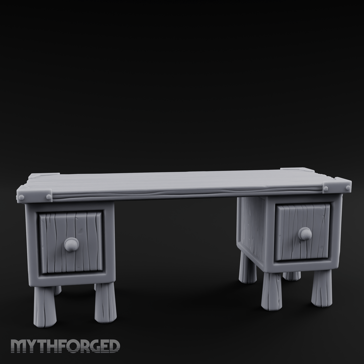 Fluted-Leg Scribe's Desk Miniature for Dungeons and Dragons, Pathfinder or other TTRPGs