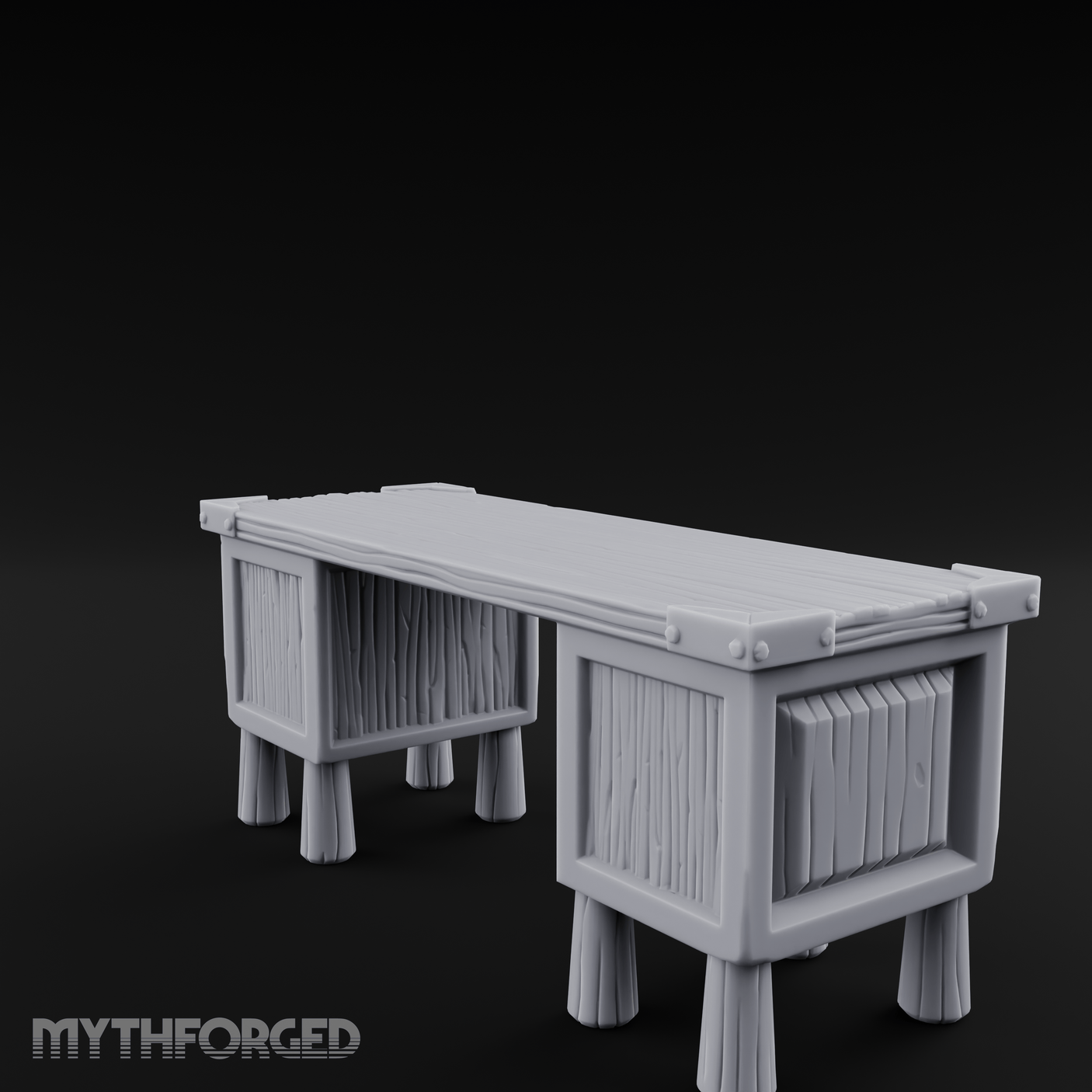 Fluted-Leg Scribe's Desk Miniature for Dungeons and Dragons, Pathfinder or other TTRPGs