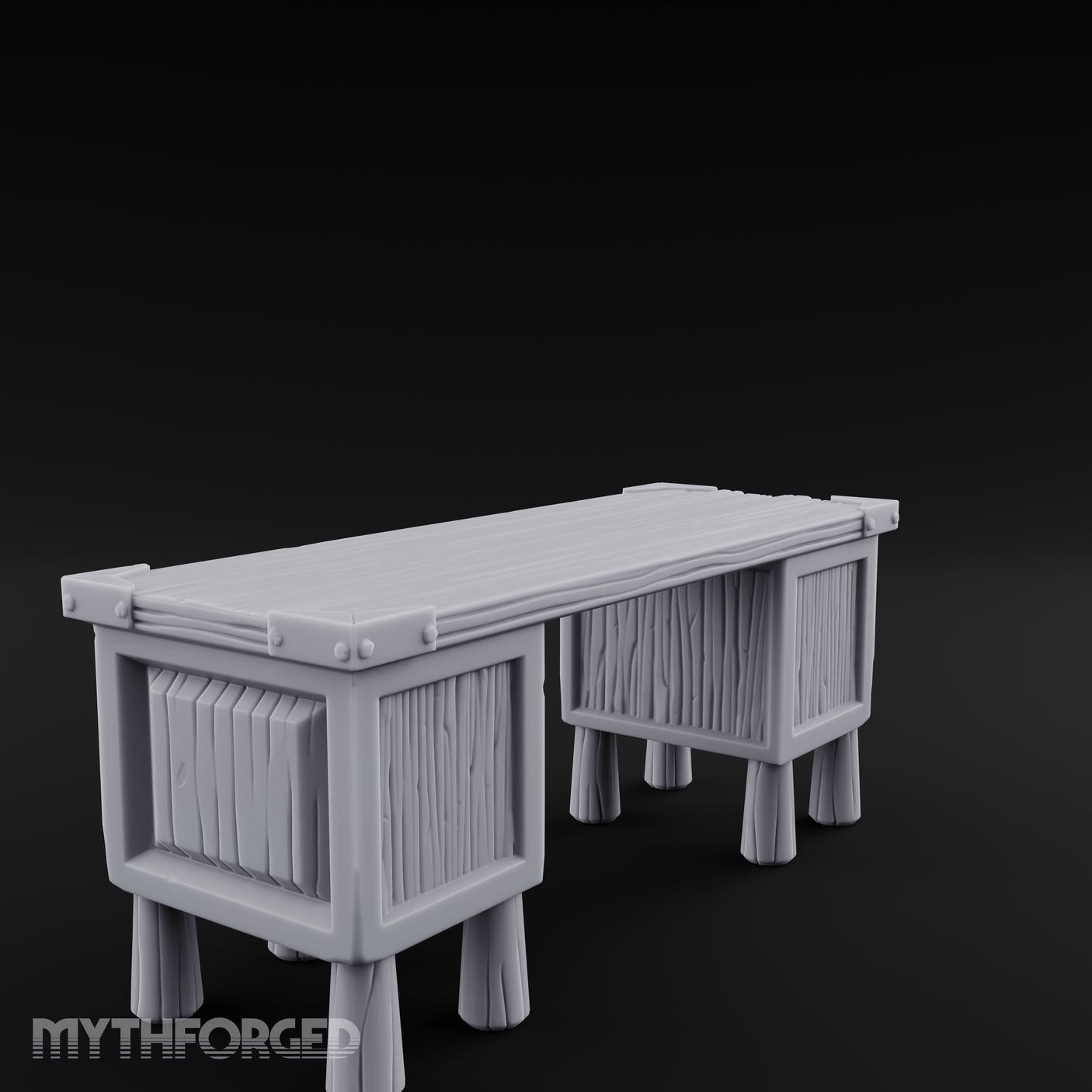 Fluted-Leg Scribe's Desk Miniature for Dungeons and Dragons, Pathfinder or other TTRPGs