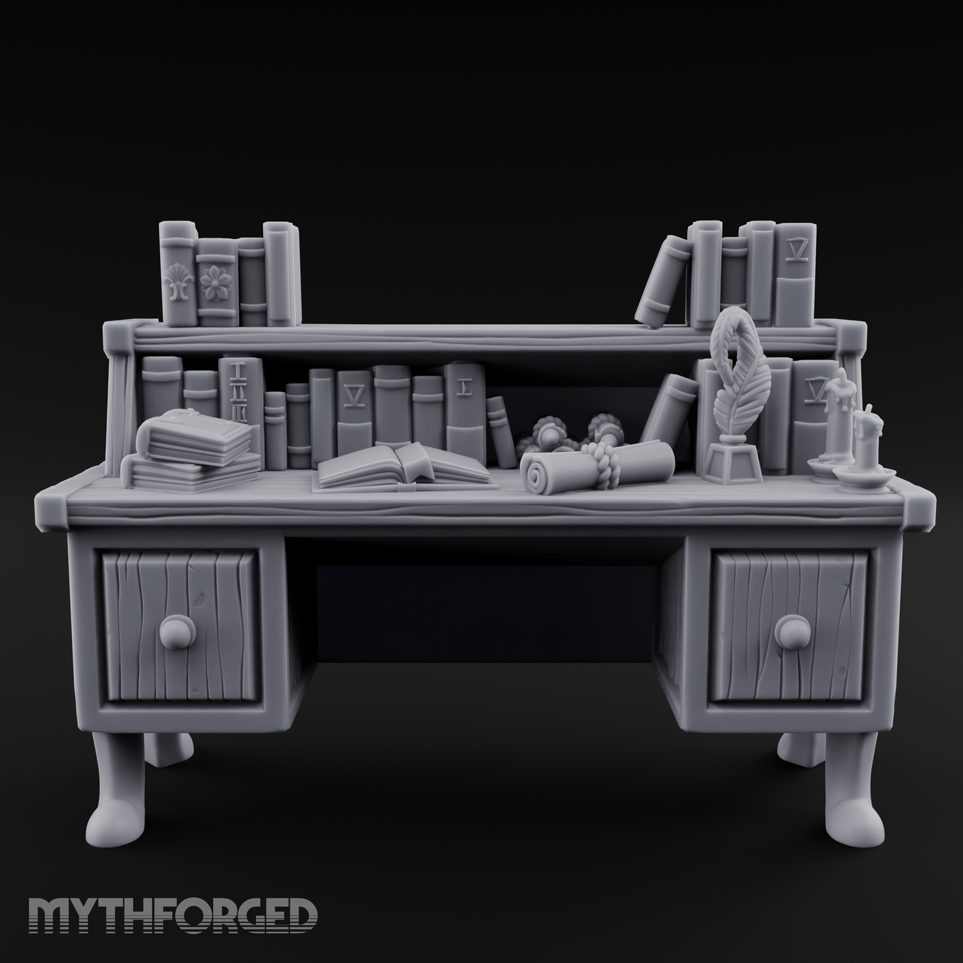 Drawer-Fronted Merchant Counter Miniature for Dungeons and Dragons, Pathfinder or other TTRPGs