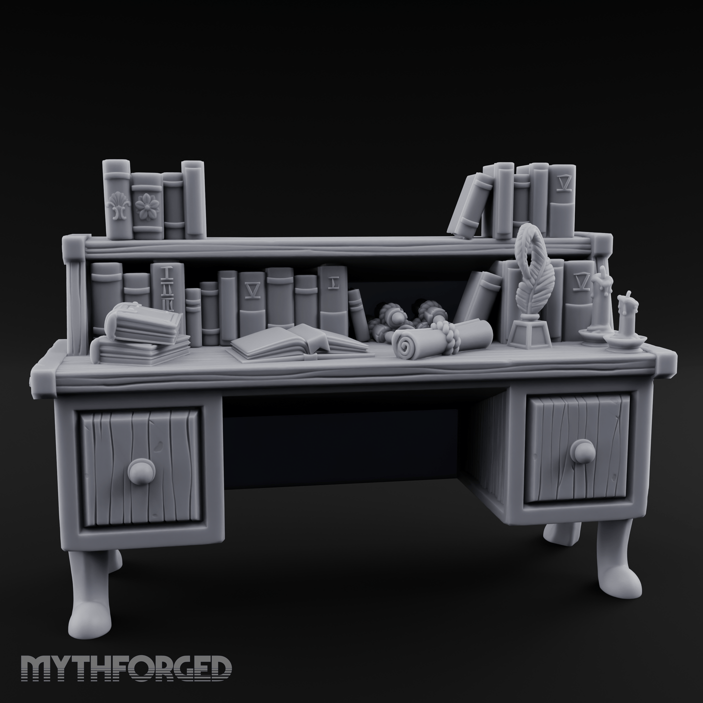 Drawer-Fronted Merchant Counter Miniature for Dungeons and Dragons, Pathfinder or other TTRPGs