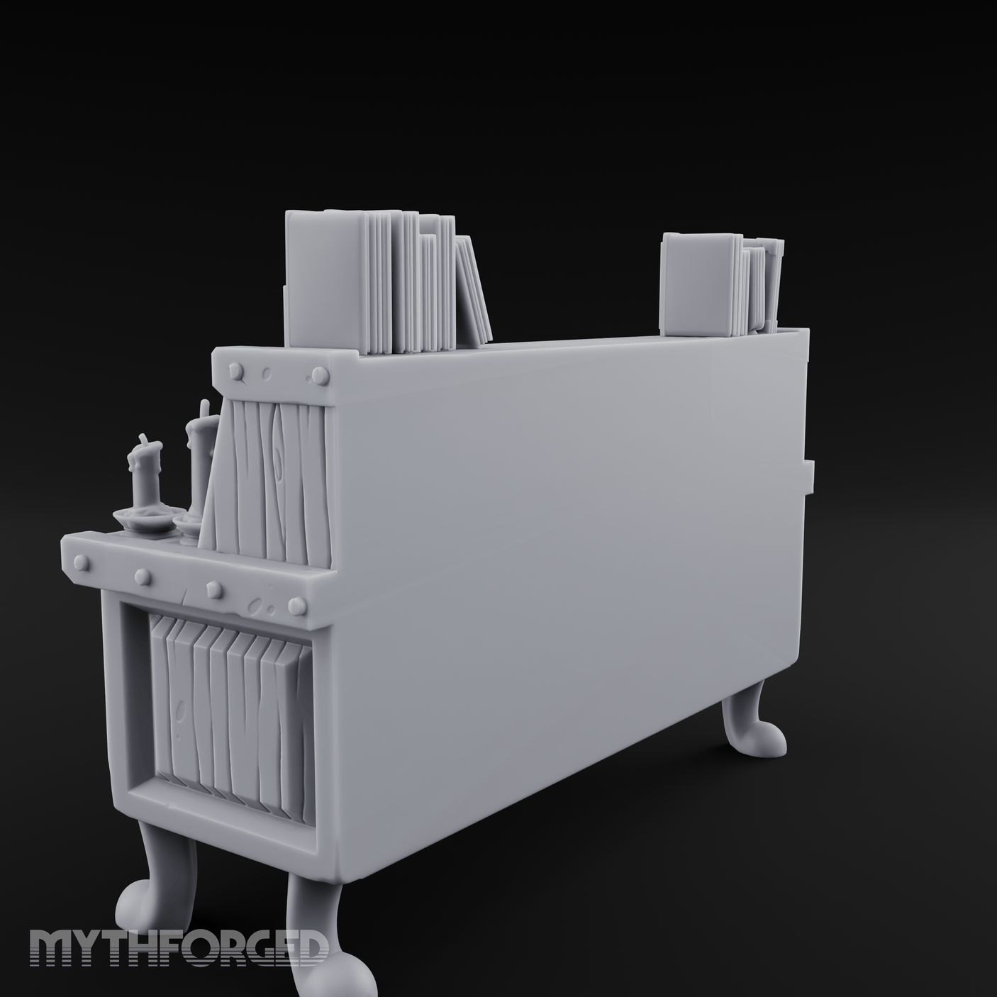 Drawer-Fronted Merchant Counter Miniature for Dungeons and Dragons, Pathfinder or other TTRPGs