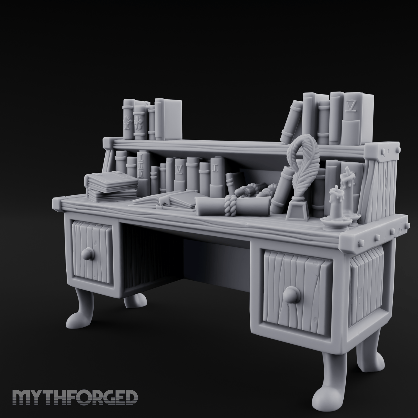 Drawer-Fronted Merchant Counter Miniature for Dungeons and Dragons, Pathfinder or other TTRPGs
