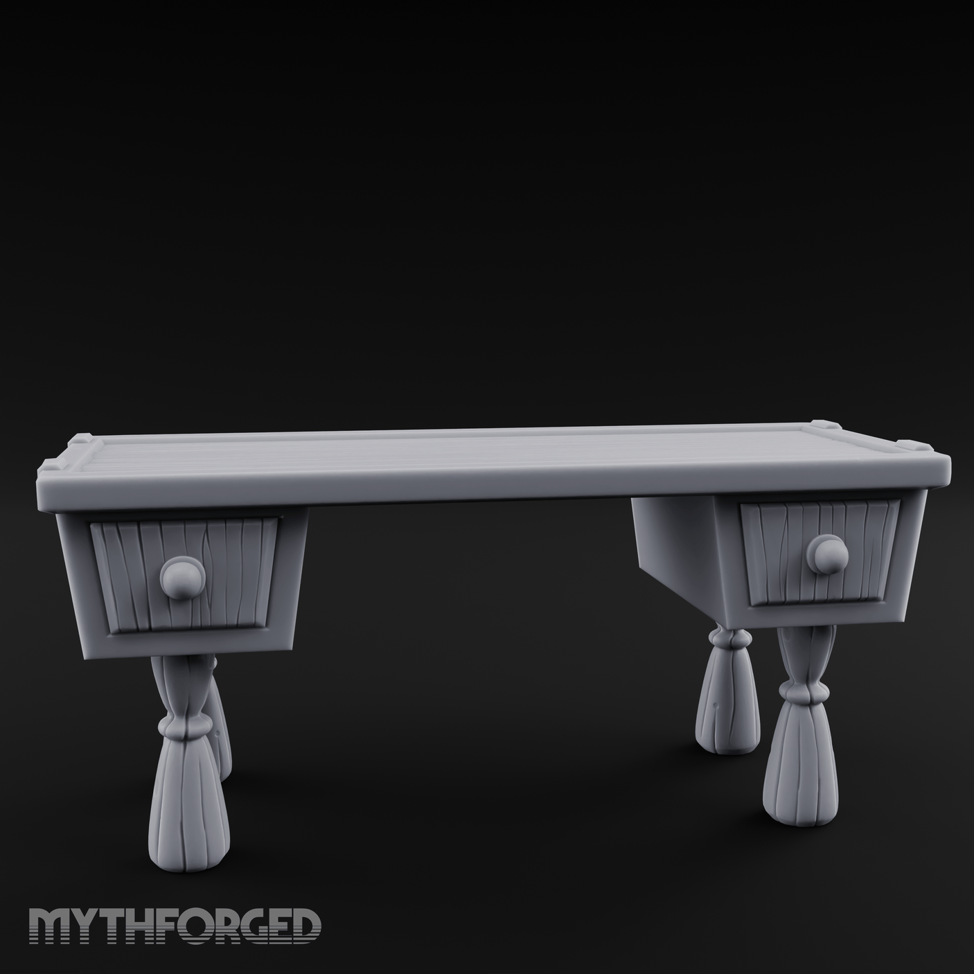 Fluted-Pedestal Noble Writing Desk Miniature for Dungeons and Dragons, Pathfinder or other TTRPGs