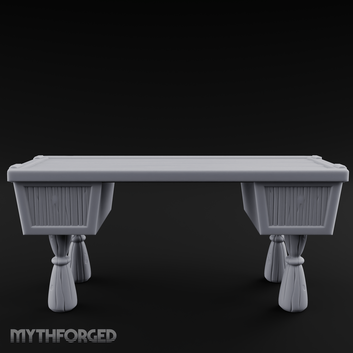 Fluted-Pedestal Noble Writing Desk Miniature for Dungeons and Dragons, Pathfinder or other TTRPGs