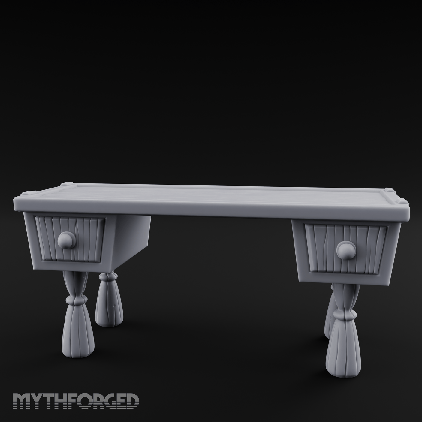 Fluted-Pedestal Noble Writing Desk Miniature for Dungeons and Dragons, Pathfinder or other TTRPGs
