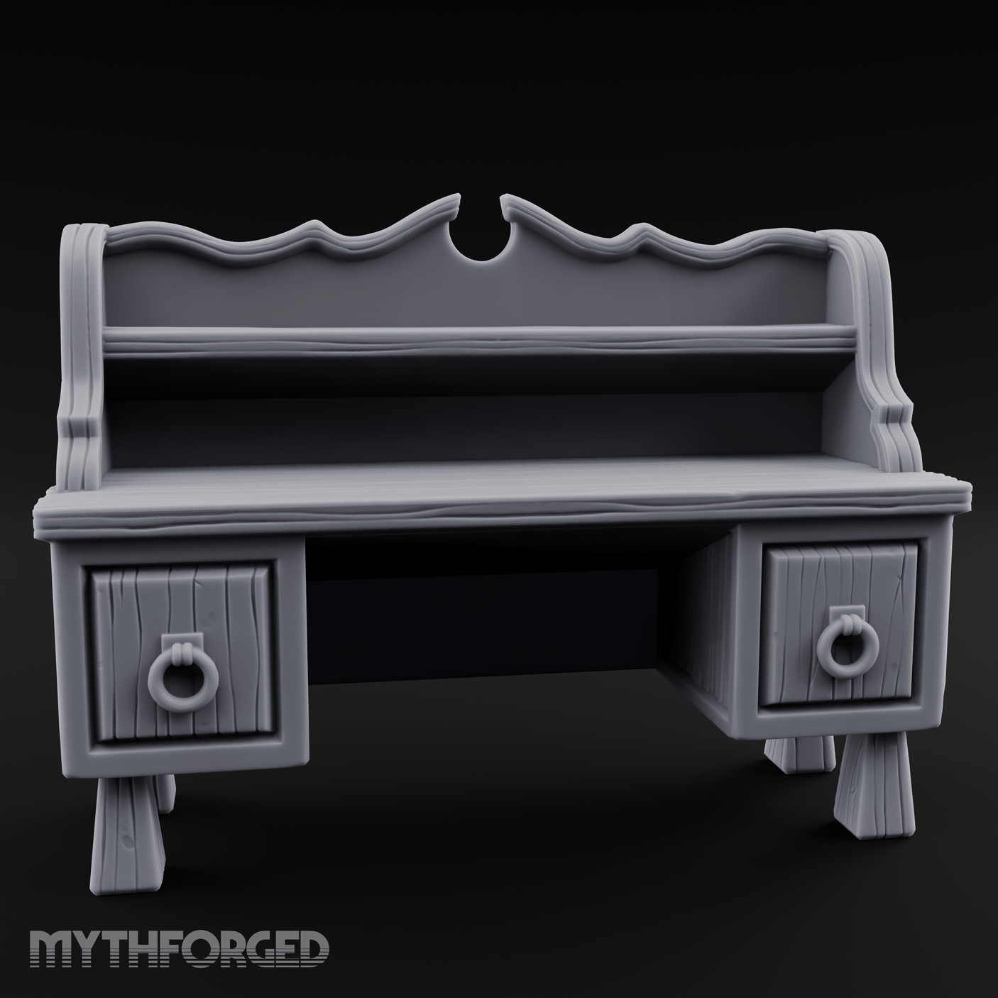 Ring-Handle Merchant Counter Miniature for Dungeons and Dragons, Pathfinder or other TTRPGs