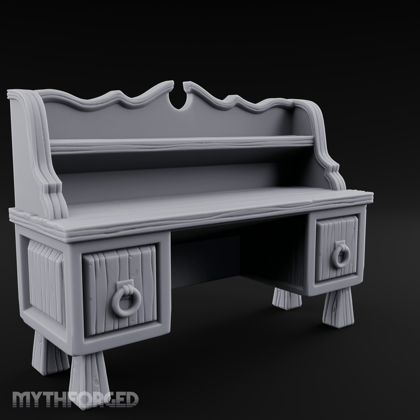 Ring-Handle Merchant Counter Miniature for Dungeons and Dragons, Pathfinder or other TTRPGs