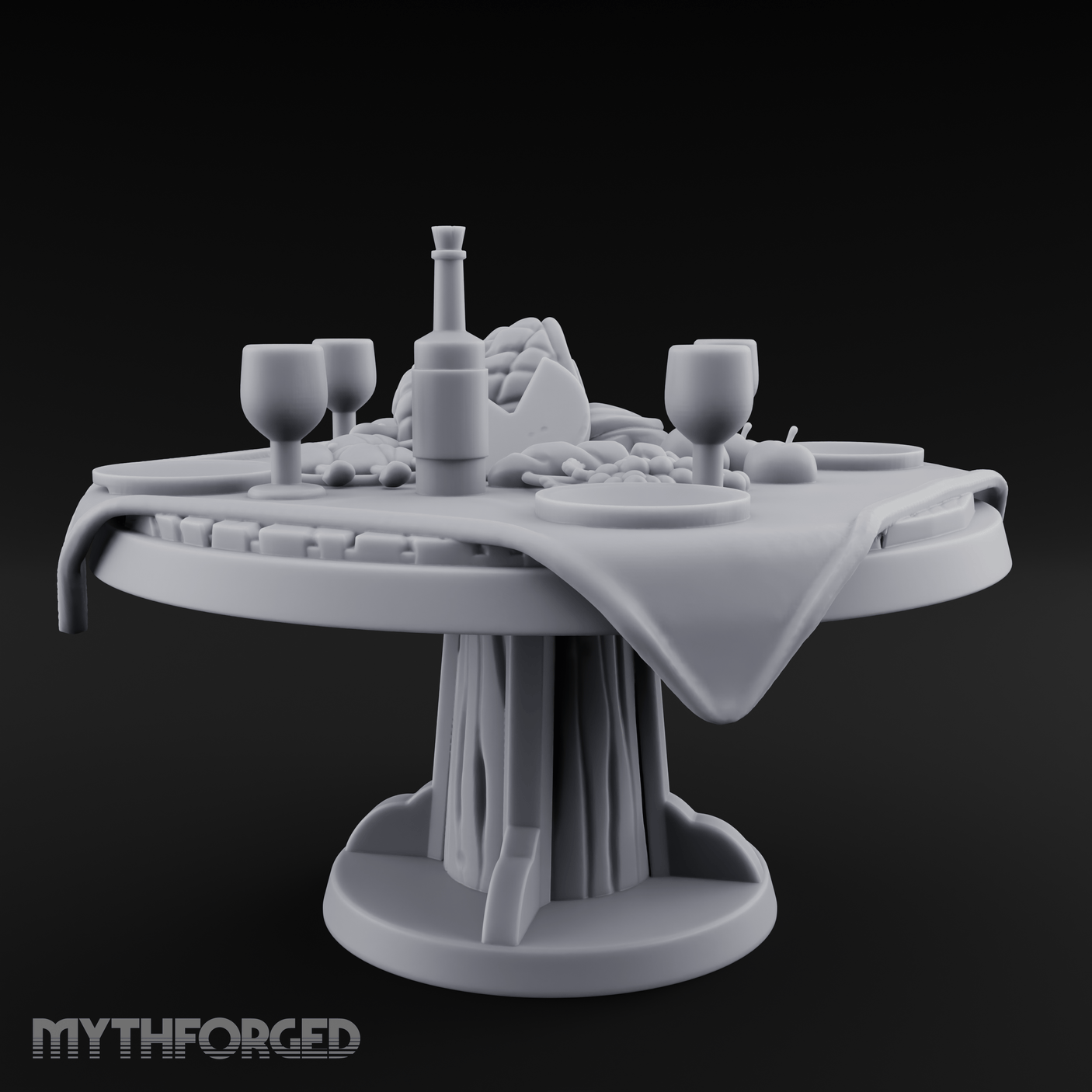 Lavish Feast Dining Table Miniature for Dungeons and Dragons, Pathfinder or other TTRPGs