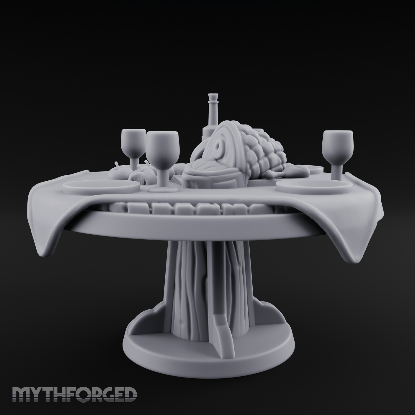 Lavish Feast Dining Table Miniature for Dungeons and Dragons, Pathfinder or other TTRPGs