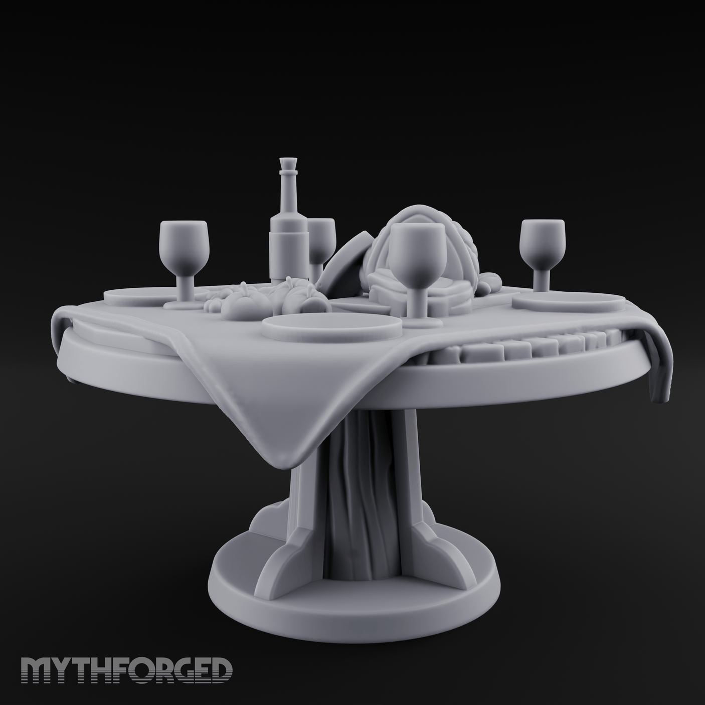 Lavish Feast Dining Table Miniature for Dungeons and Dragons, Pathfinder or other TTRPGs