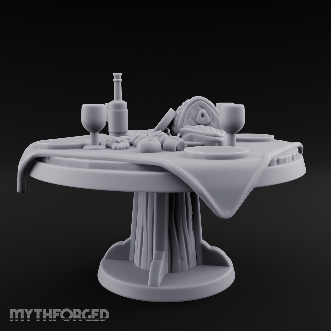 Lavish Feast Dining Table Miniature for Dungeons and Dragons, Pathfinder or other TTRPGs