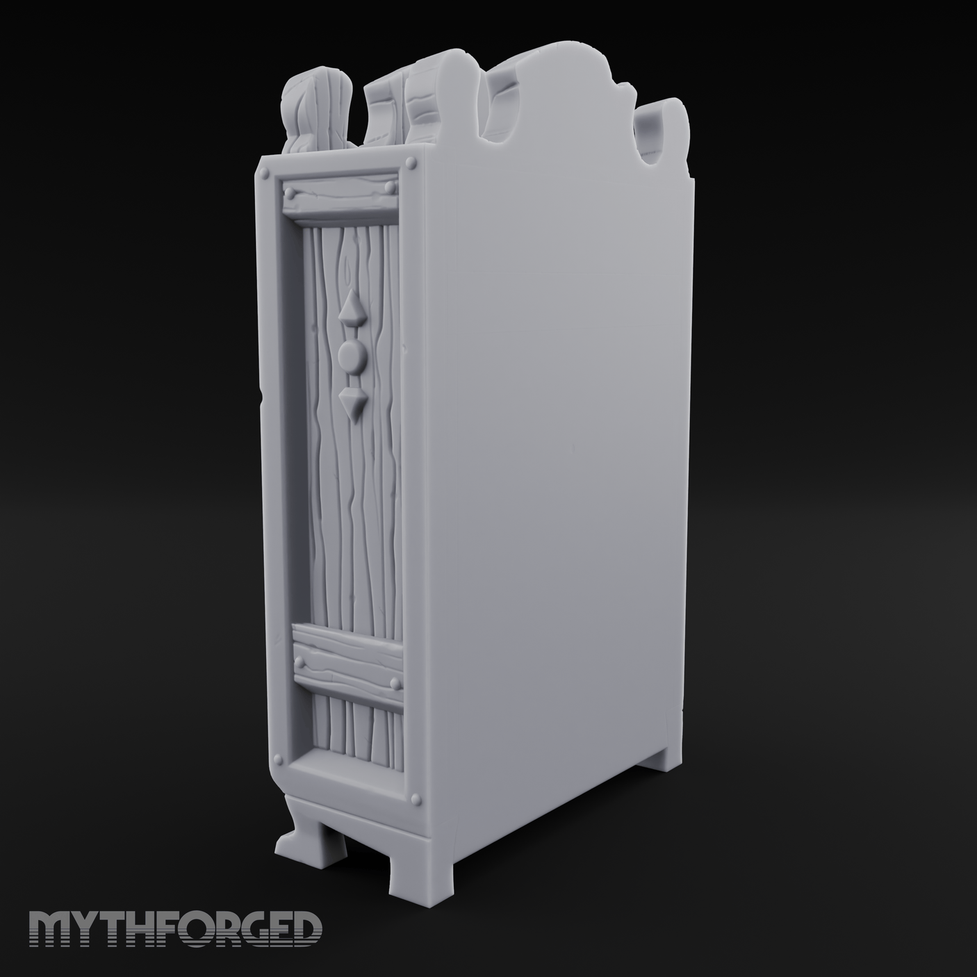Mannequin-Dressed Tailor's Display Cabinet Miniature for Dungeons and Dragons, Pathfinder or other TTRPGs