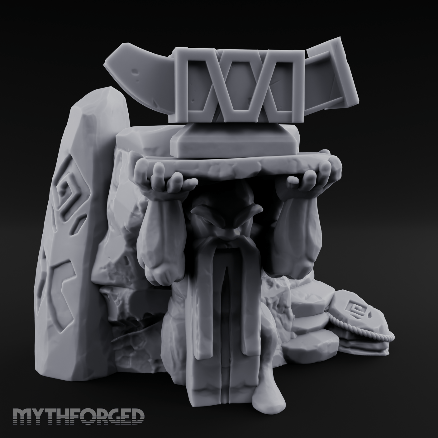 Anicent Dwarven Altar Miniature for Dungeons and Dragons, Pathfinder or other TTRPGs