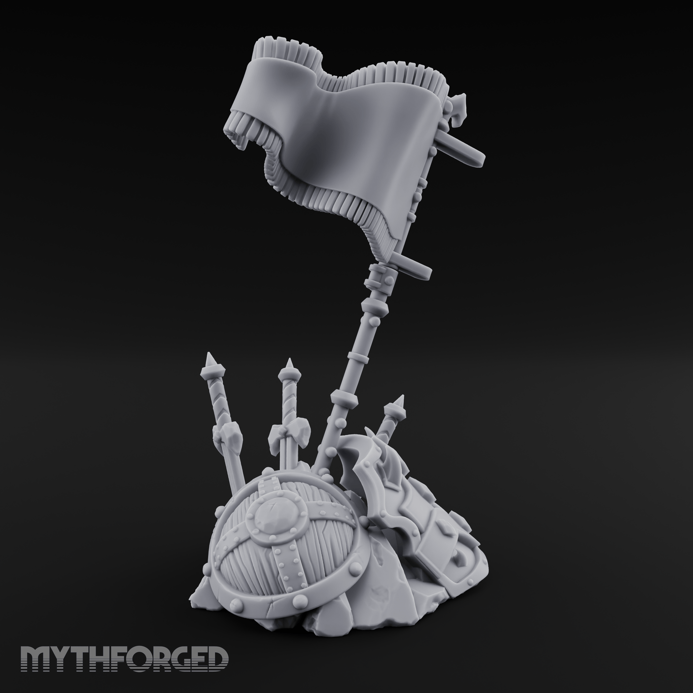 Ornate Ceremonial Banner Stand Miniature for Dungeons and Dragons, Pathfinder or other TTRPGs