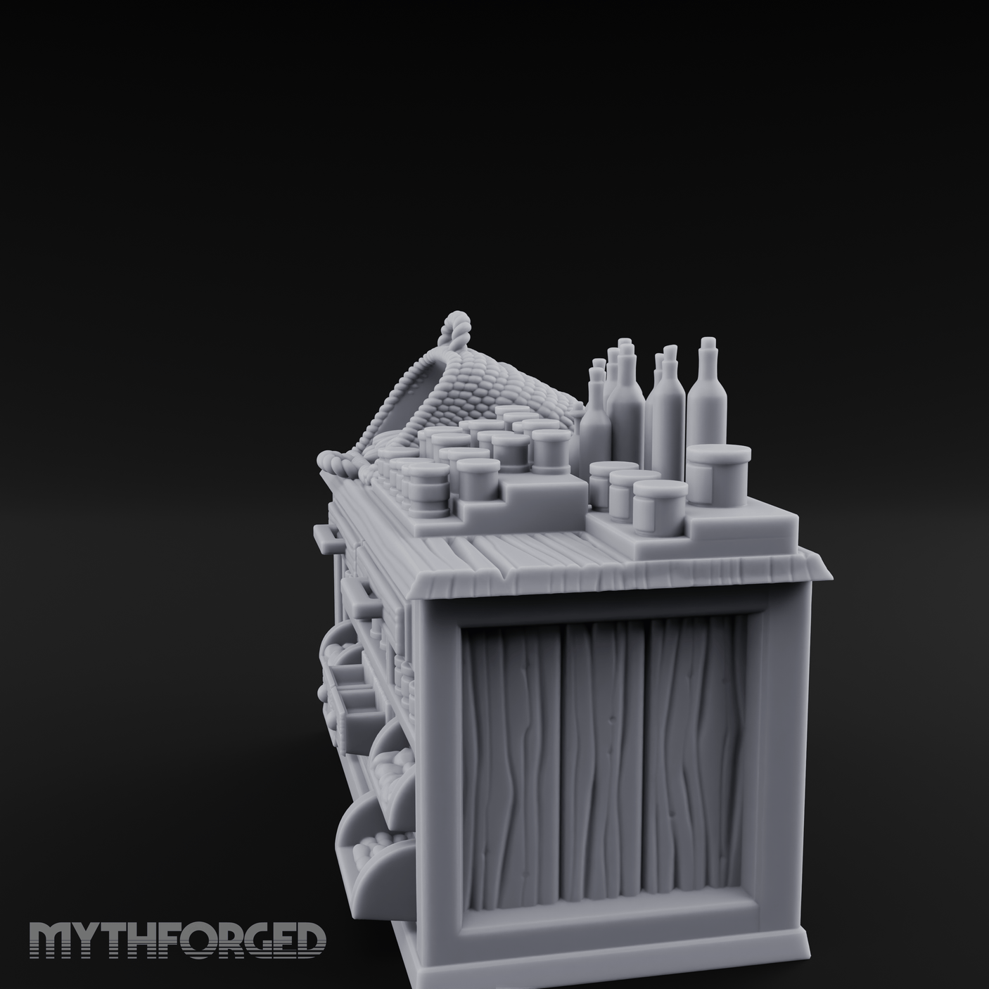Rope-Handled Apothecary Counter Miniature for Dungeons and Dragons, Pathfinder or other TTRPGs
