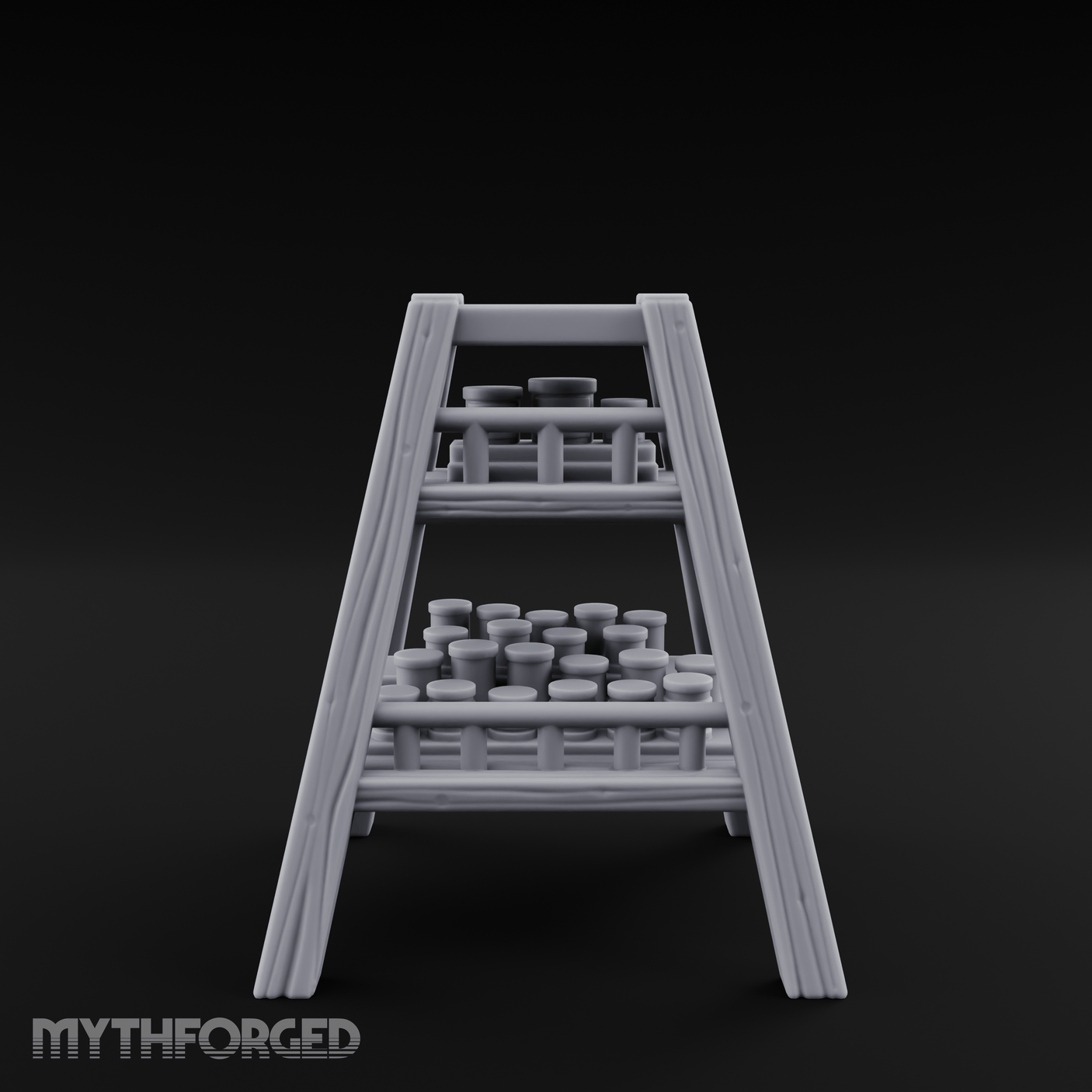 Merchant-Stacked Market Display Ladder Miniature for Dungeons and Dragons, Pathfinder or other TTRPGs